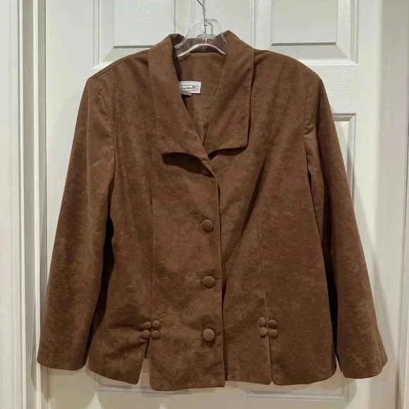 PABLO COLLECTION Petite Women's Size 16 Basic Jacket Blazer in Brown - Picture 1 of 4